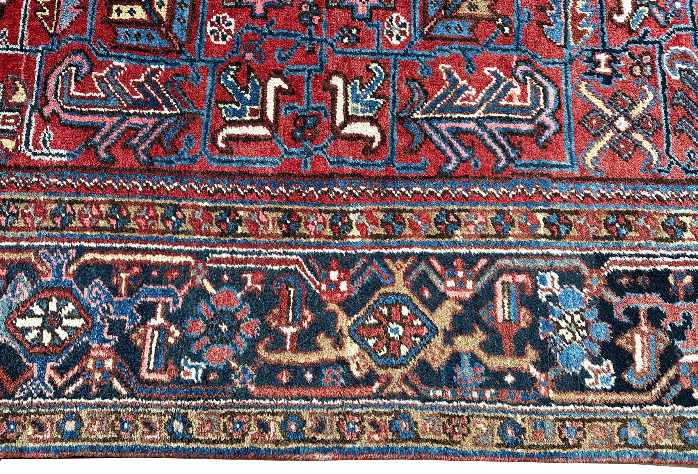 Laine Tapis Serapi ancien Tapis Persan Heriz Serapi ancien Tapis Persan fait à la main 9x12 en vente