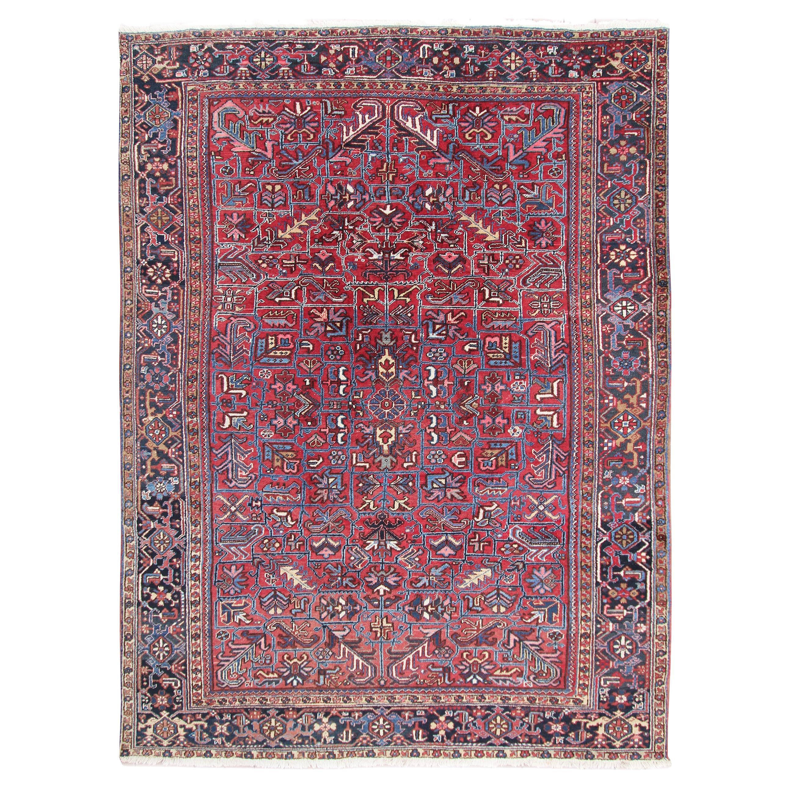 Tapis Serapi ancien Tapis Persan Heriz Serapi ancien Tapis Persan fait à la main 9x12 en vente