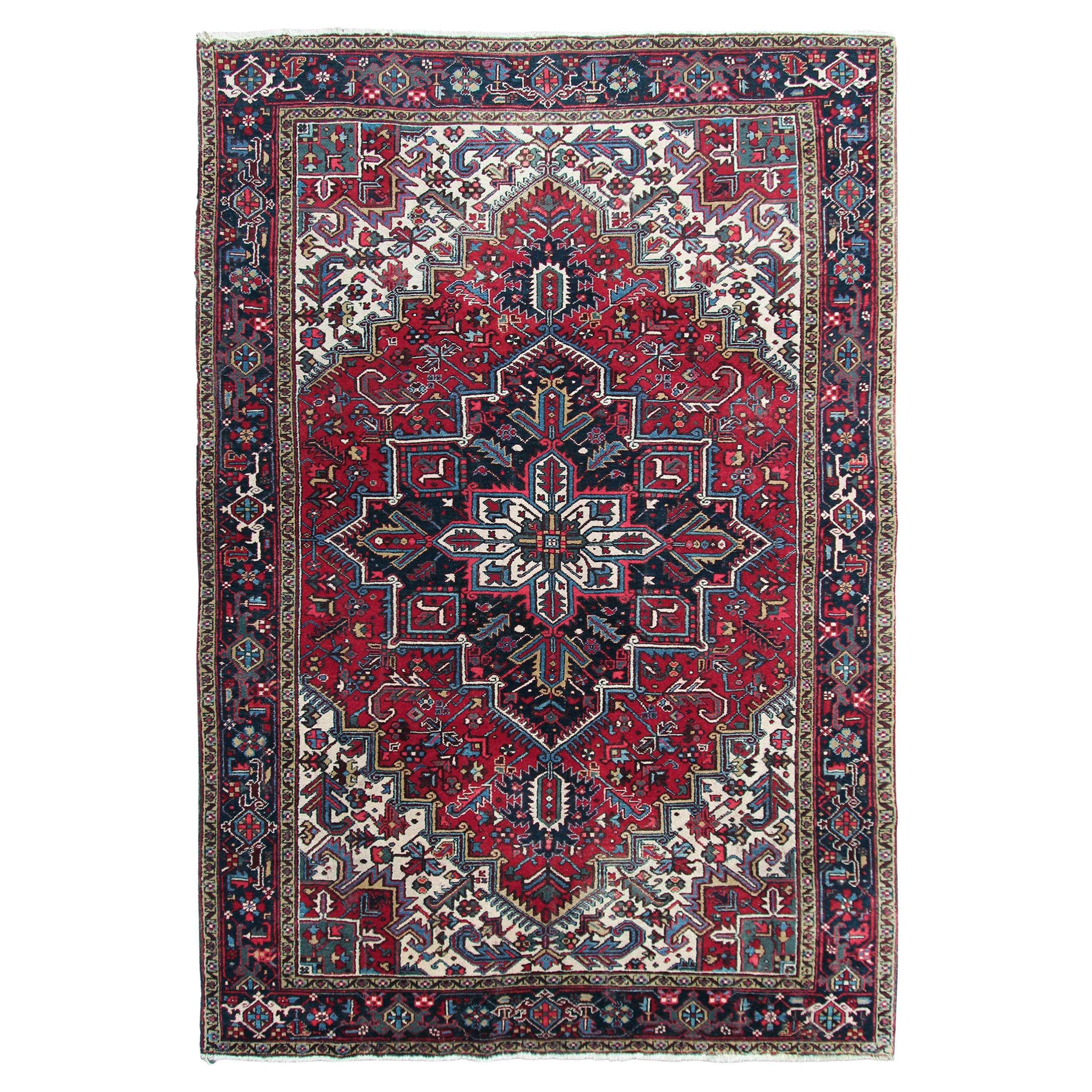 Tapis Serapi ancien Tapis Persan Heriz Serapi ancien Tapis Persan fait à la main 9x12