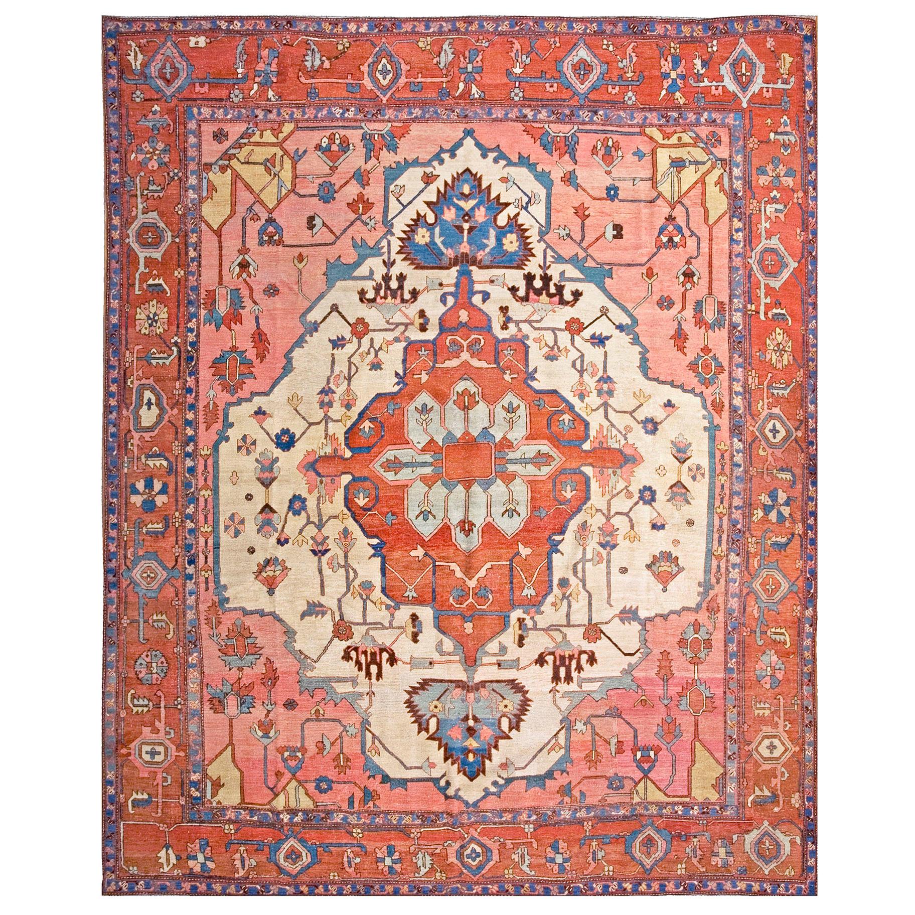 Tappeto Serapi persiano NW della fine del XIX secolo ( 9'10" x 11'10 - 300 x 360 cm ) in vendita