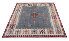 Serbian Antique Rugs, Vintage Kilim Rugs, Geometric Traditional Oriental Rug