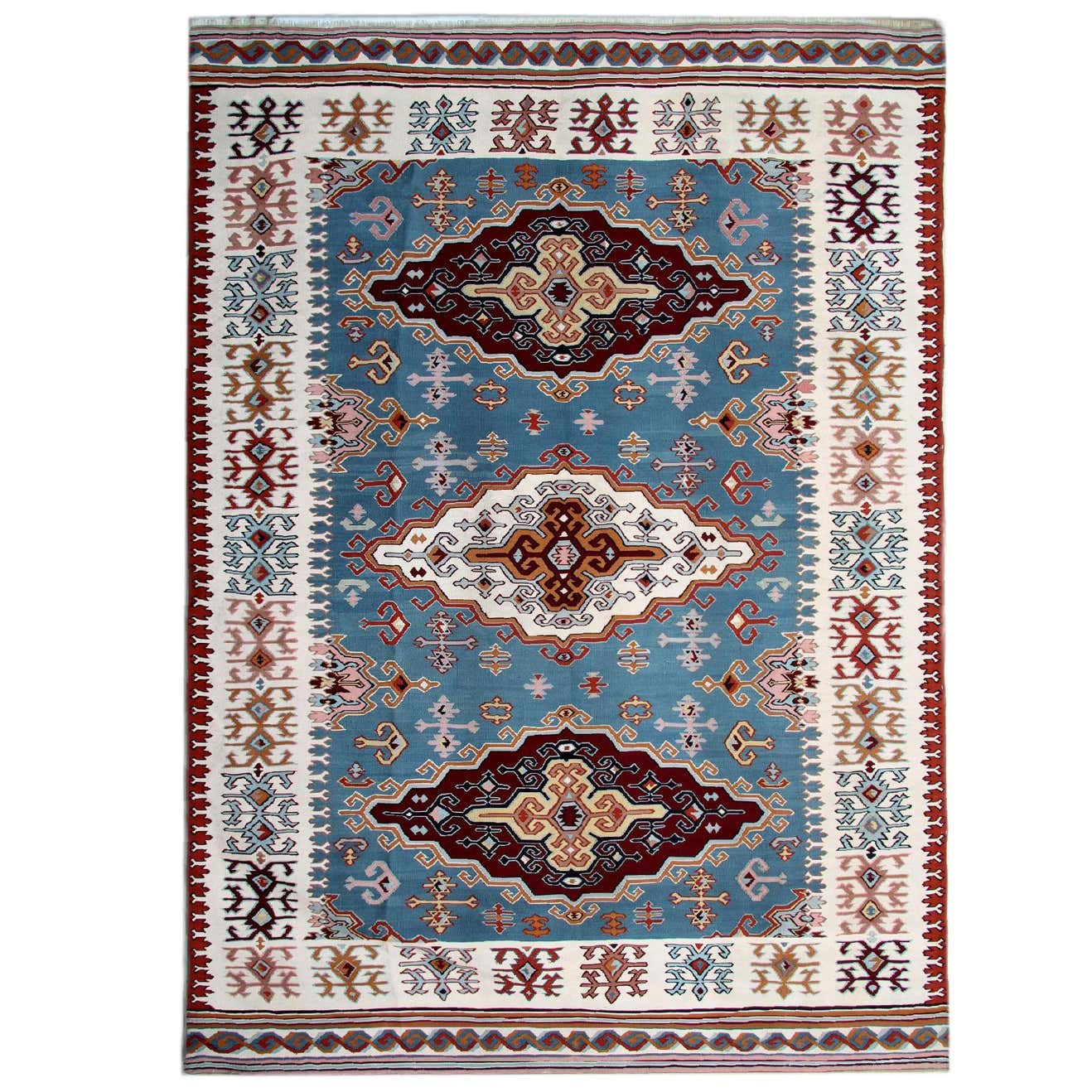 Antique Rug Serbian, Handmade Carpet, Vintage Kilim Rugs, Geometric ...