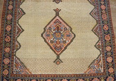 Antique 1880s Persian Seraband Gallery Rug, Camel Wool, 5' x 11'