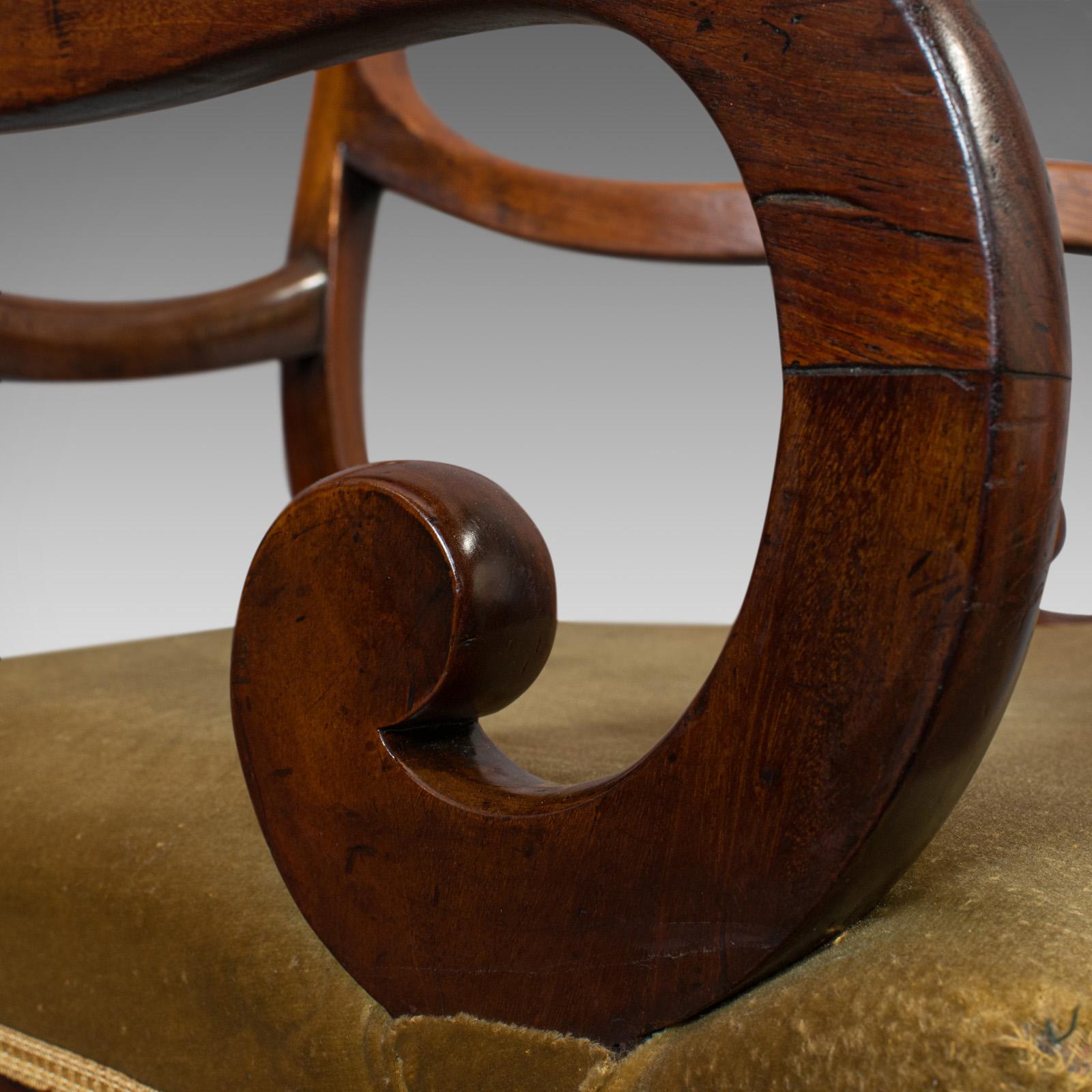 Antique Serpentine Armchair, English, Mahogany, Elbow Seat, Regency, circa 1820 6
