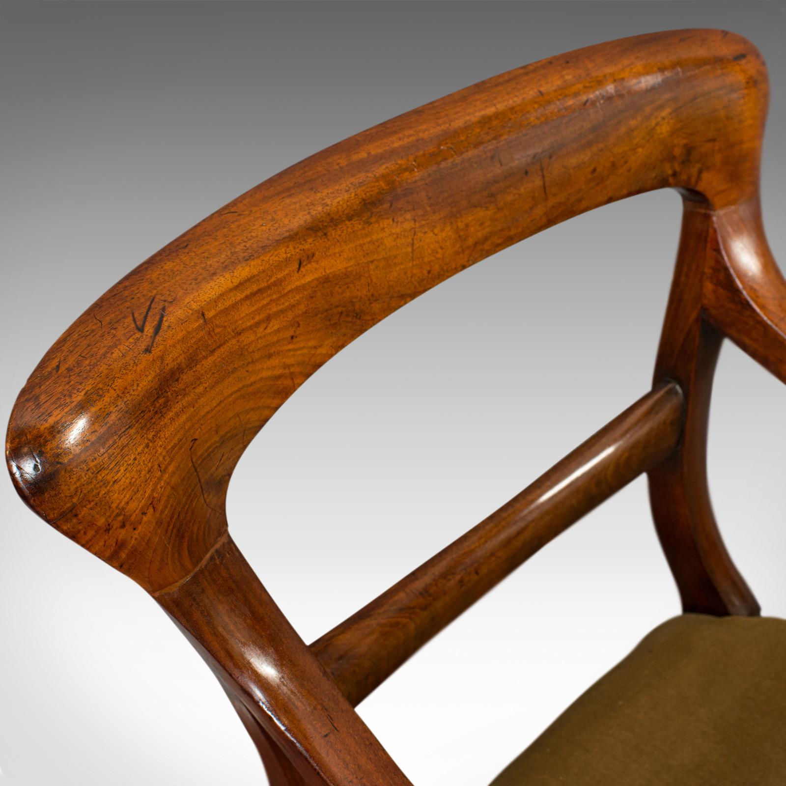 Antique Serpentine Armchair, English, Mahogany, Elbow Seat, Regency, circa 1820 4