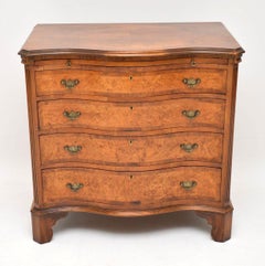 Antique Serpentine Fronted Burr Walnut Chest of Drawers