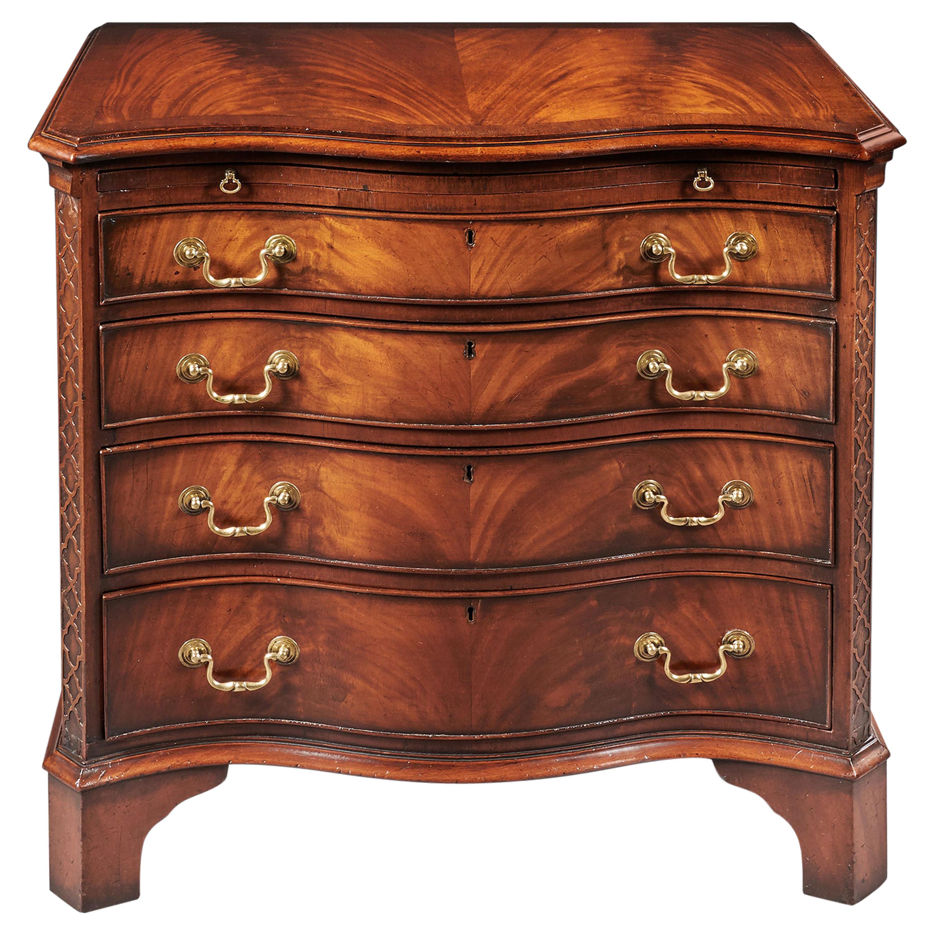 Antique Serpentine Mahogany Chest of Drawers
