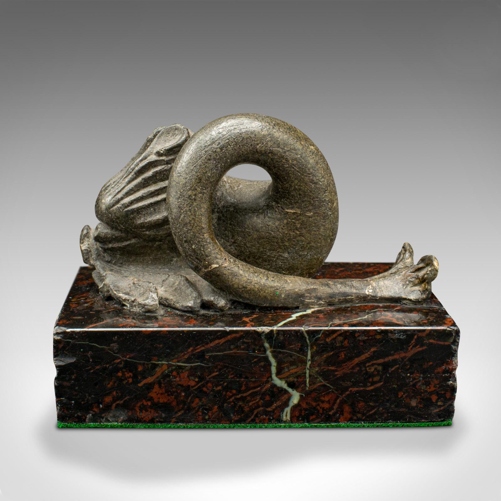 Stone Antique Serpentine Paperweight, Chinese, Soapstone, Marble, Desktop, Victorian For Sale