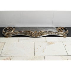 Antique Serpentine Rococo Fireplace Fender