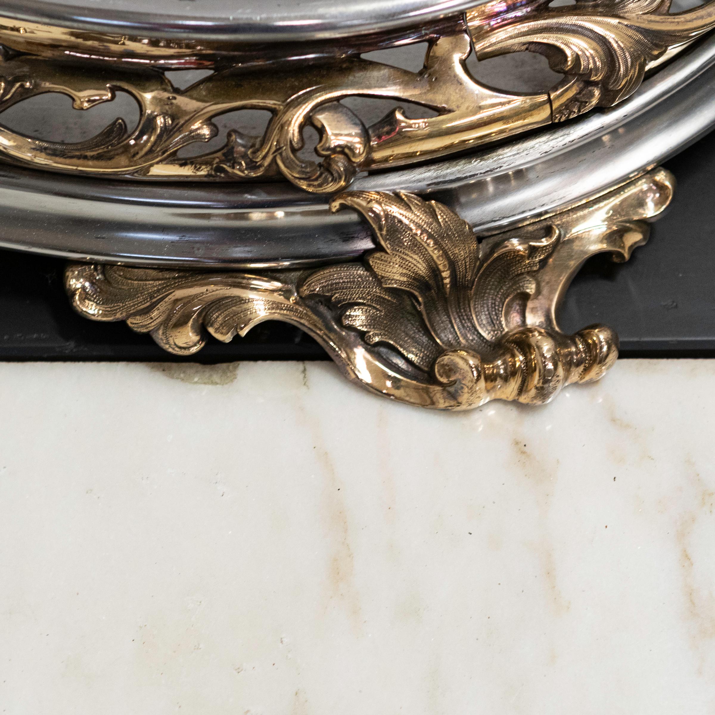 Polished Antique Serpentine Rococo Fireplace Fender For Sale