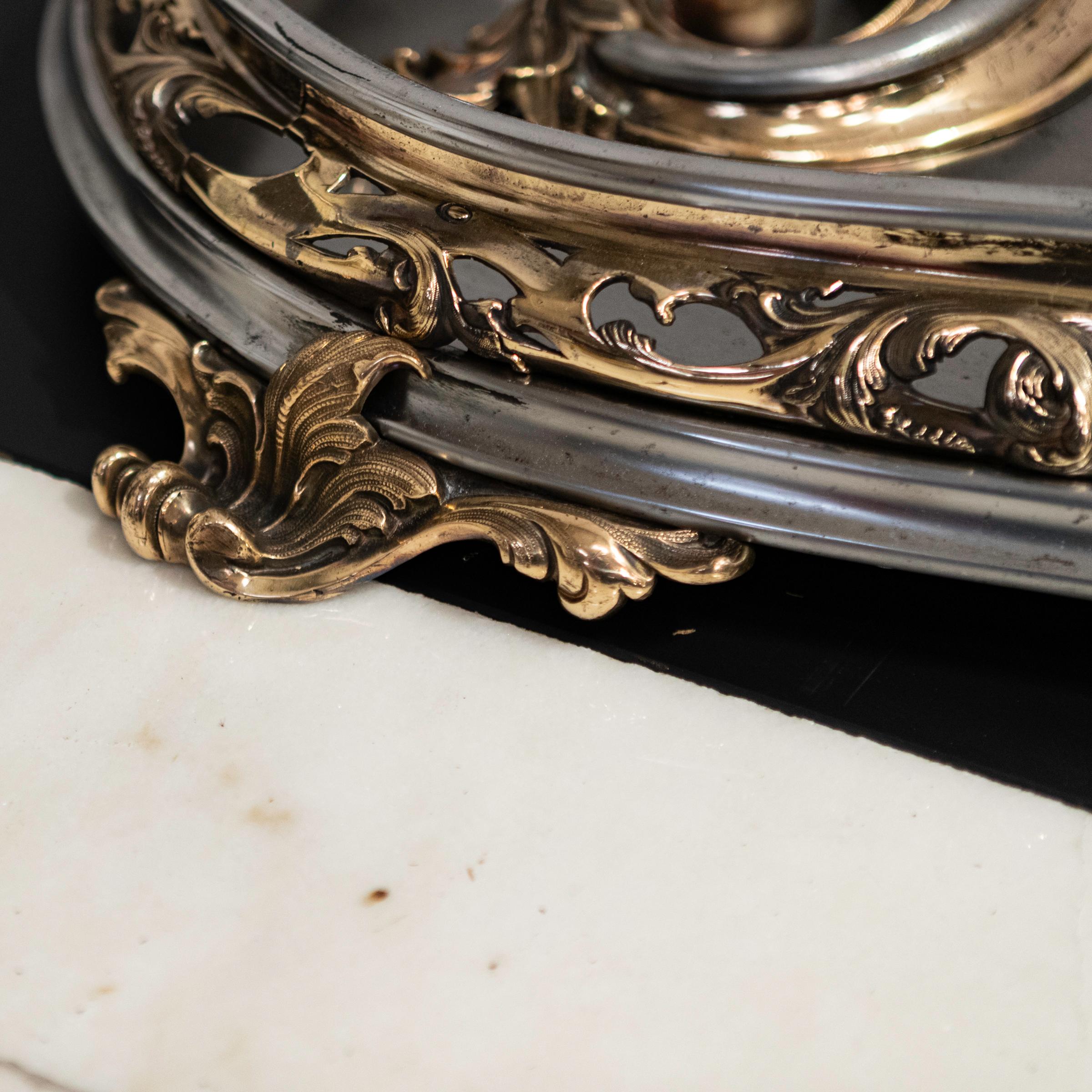 19th Century Antique Serpentine Rococo Fireplace Fender For Sale