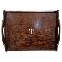 Vassoio di servizio antico in Wood esotico