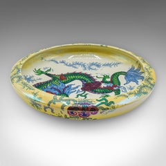 Antique Serving Bowl, English, Ceramic, Fruit Dish, Oriental Taste, Circa 1920