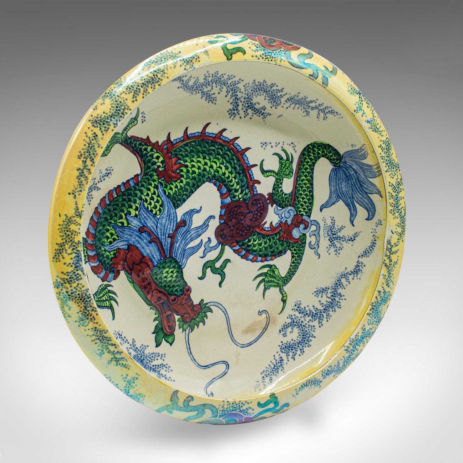 Antique Serving Bowl, English, Ceramic, Fruit Dish, Oriental Taste, Circa 1920 In Good Condition For Sale In Hele, Devon, GB