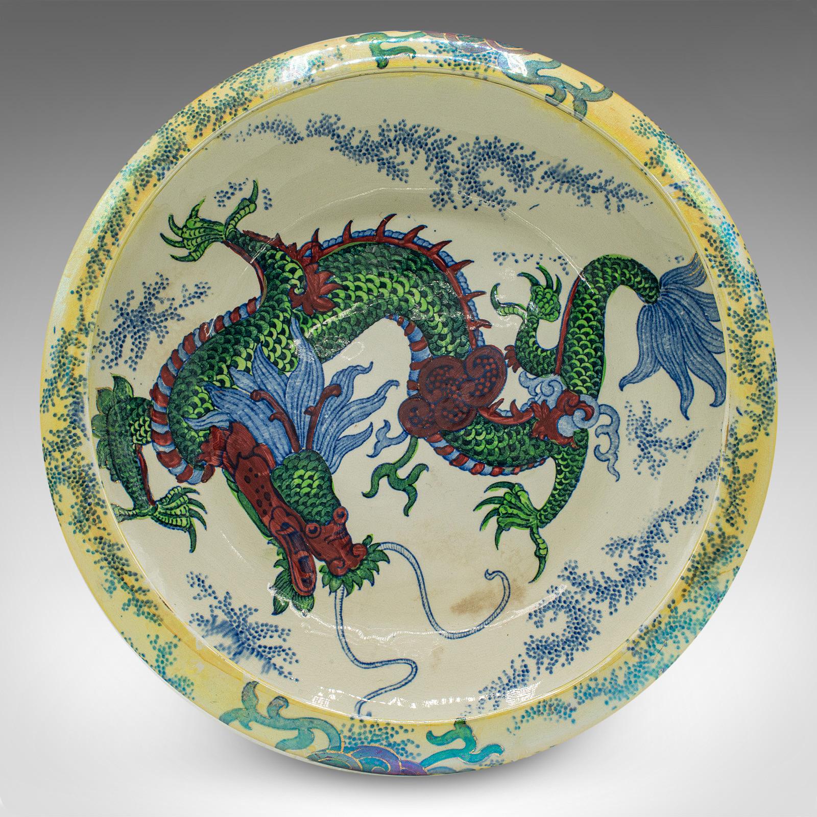 Early 20th Century Antique Serving Bowl, English, Ceramic, Fruit Dish, Oriental Taste, Circa 1920 For Sale