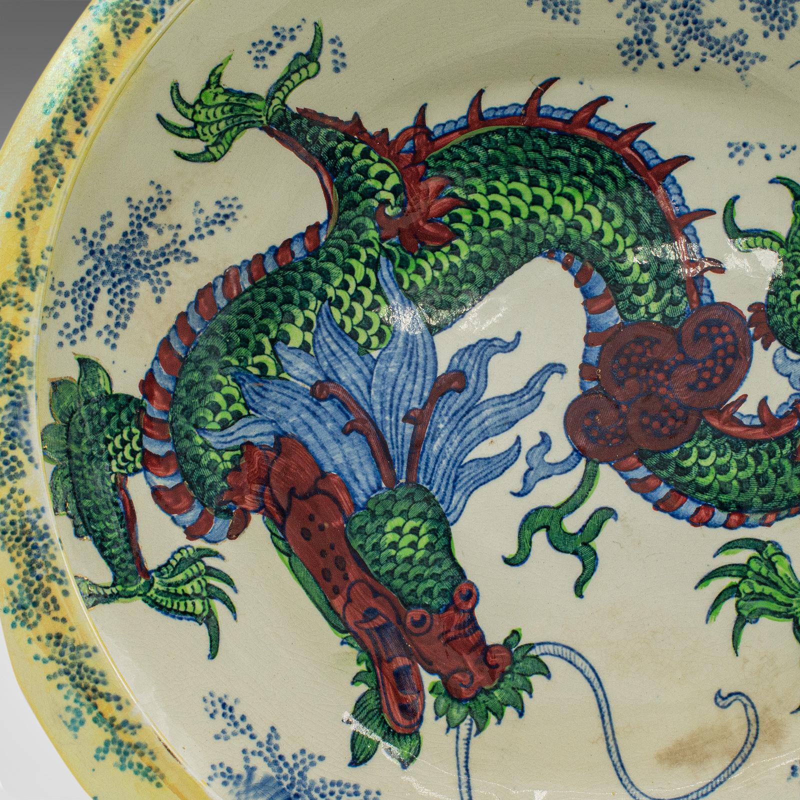 Antique Serving Bowl, English, Ceramic, Fruit Dish, Oriental Taste, Circa 1920 For Sale 1