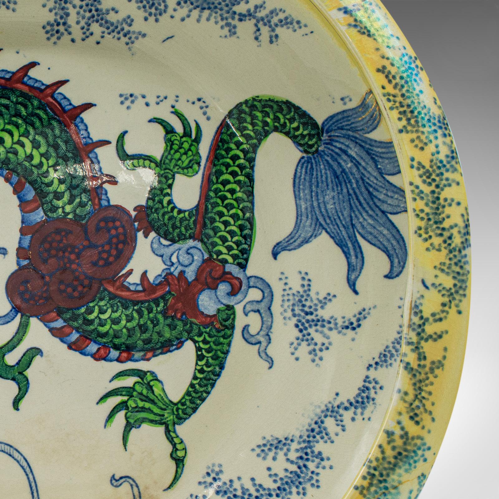 Antique Serving Bowl, English, Ceramic, Fruit Dish, Oriental Taste, Circa 1920 For Sale 2