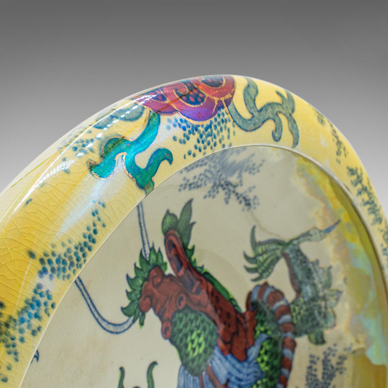 Antique Serving Bowl, English, Ceramic, Fruit Dish, Oriental Taste, Circa 1920 For Sale 3