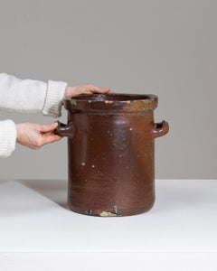 Antique Serving Bowl in Chocolate Ceramic, 20th Century, Belgium