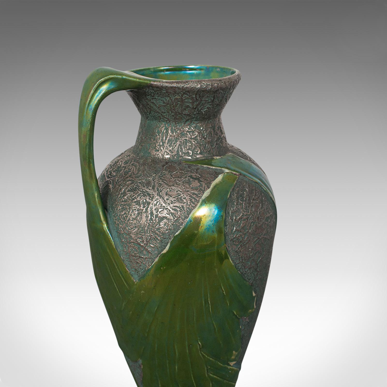 Antique Serving Ewer, Austrian, Ceramic, Amphora, Jug, Art Nouveau, circa 1900 For Sale 4