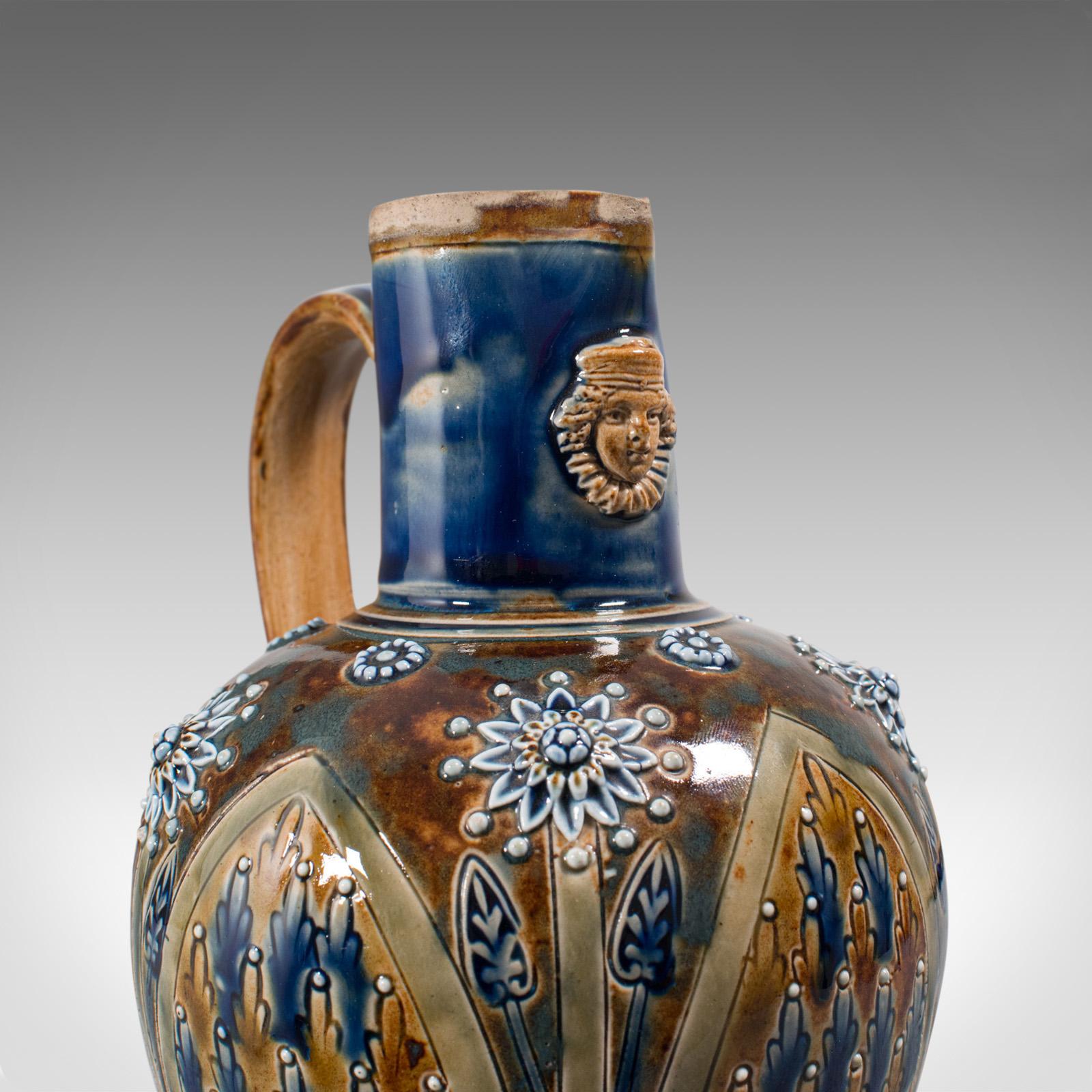 Antique Serving Ewer, English, Ceramic, Decorative, Amphora, Victorian, 1876 For Sale 1