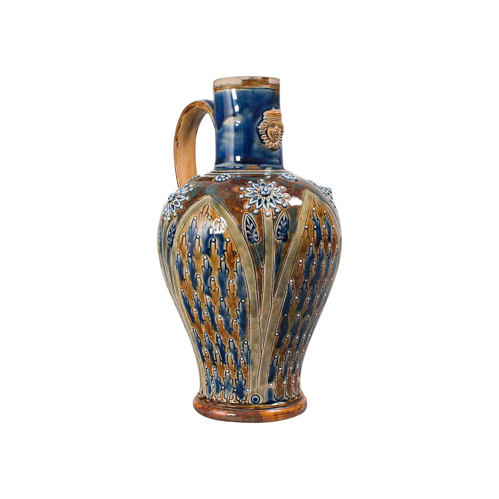 Antique Aiguière de service, anglaise, céramique, décorative, Amphora, victorienne, 1876