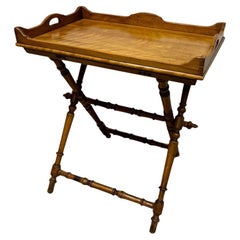 Antique serving table  Butlers tray  England around 1880  Cherry wood