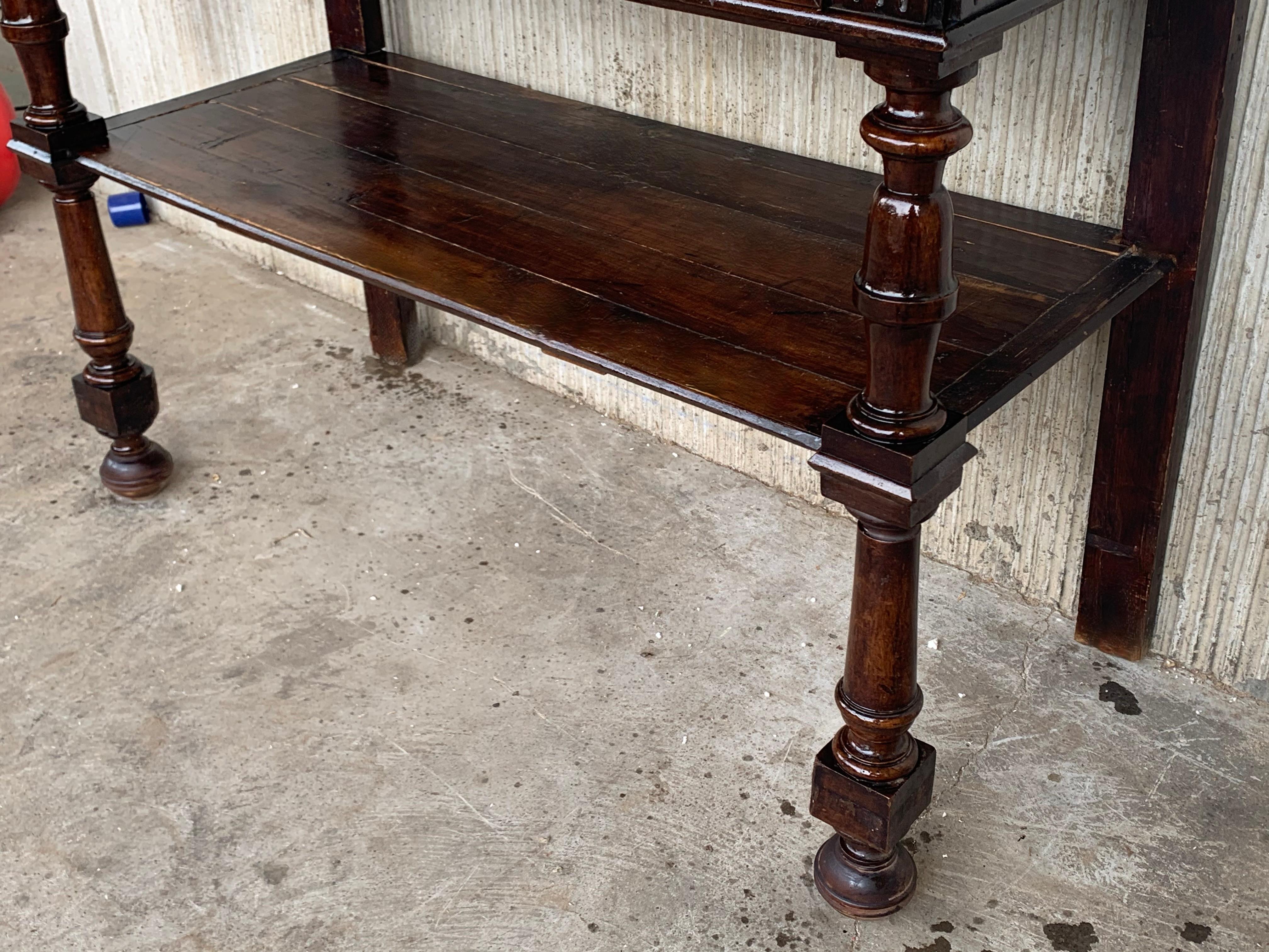 Antique Serving Table, Victorian Carved Oak Console Table, France, 1890 For Sale 2