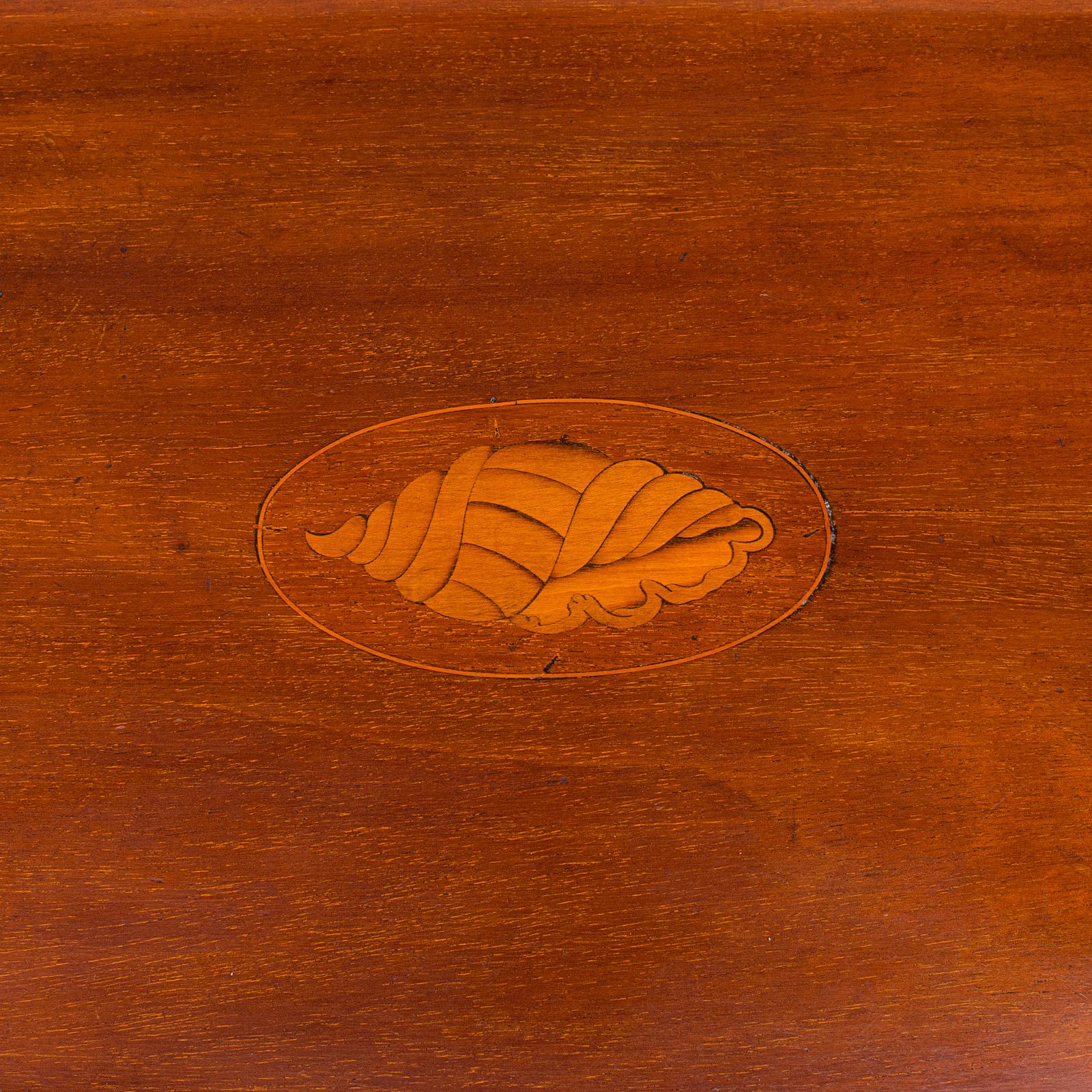 Wood Antique Serving Tray, English, Mahogany, Inlay, Afternoon Tea, Victorian, C.1900