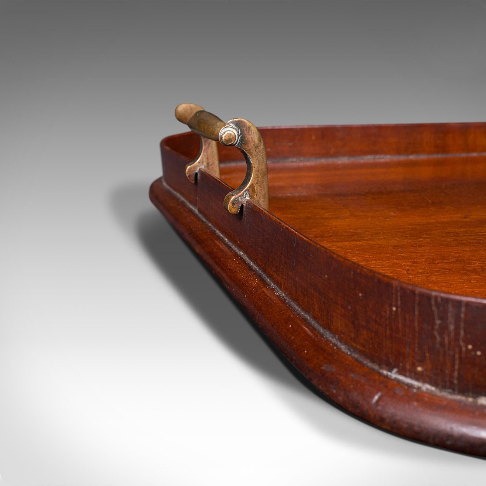 Antique Serving Tray, English, Mahogany, Inlay, Afternoon Tea, Victorian, C.1900 2
