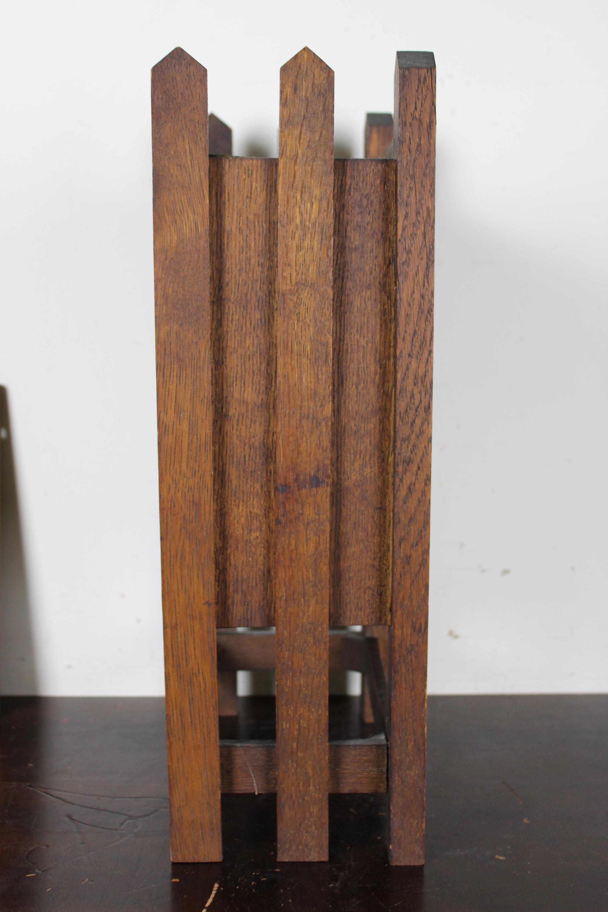 19th Century Antique Sessions 8 Day Quartersawn Oak Mission Arts & Crafts Mantel Clock