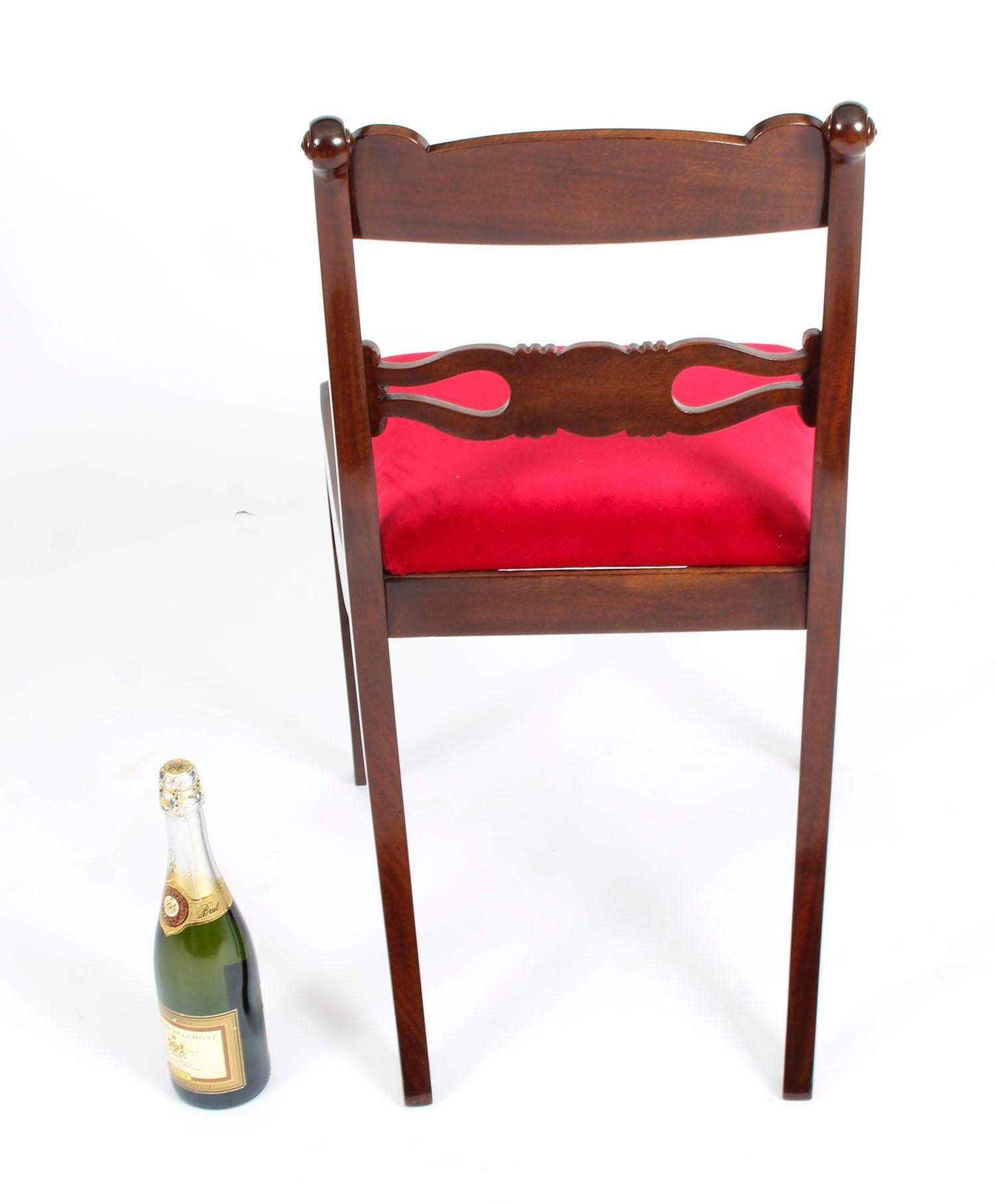 Antique Set 10 English Mahogany Regency Dining Chairs 19th Century 11