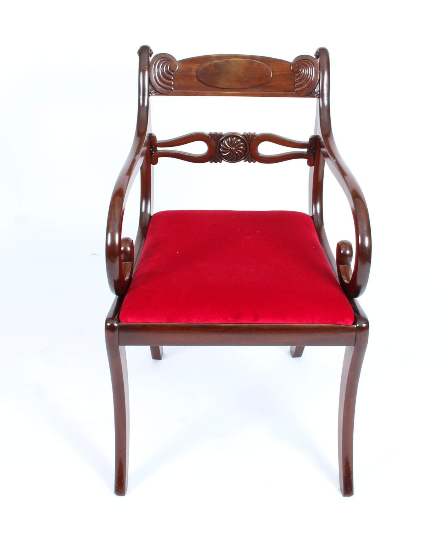 Antique Set 10 English Mahogany Regency Dining Chairs 19th Century In Good Condition In London, GB