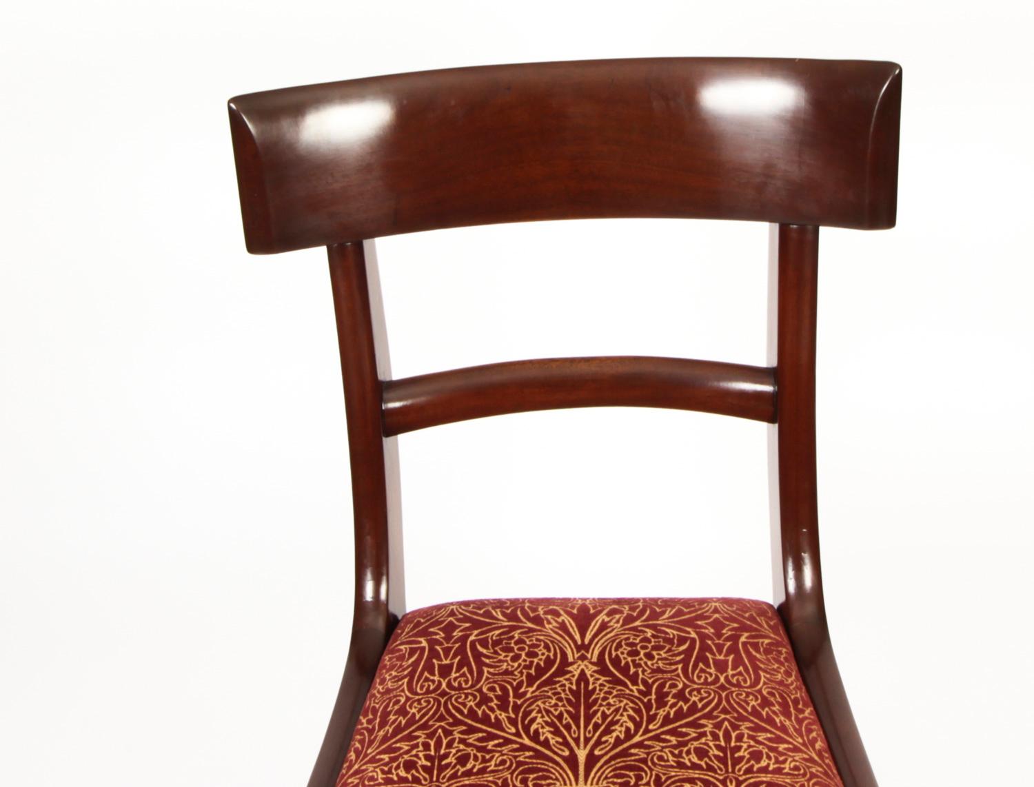 Antique Set 10 English William IV Barback Dining Chairs 19th Century 5