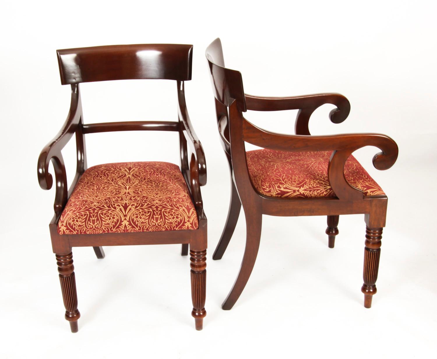 Antique Set 10 English William IV Barback Dining Chairs 19th Century 7