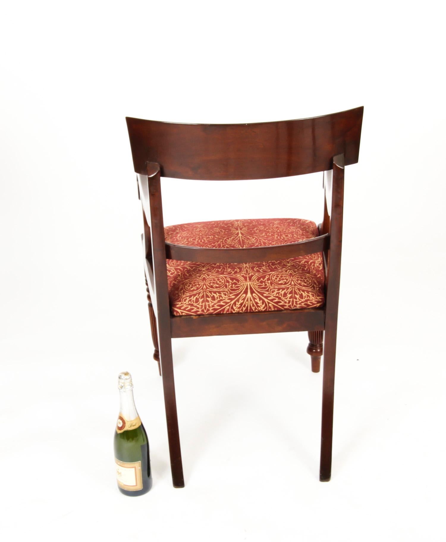 Antique Set 10 English William IV Barback Dining Chairs 19th Century 15