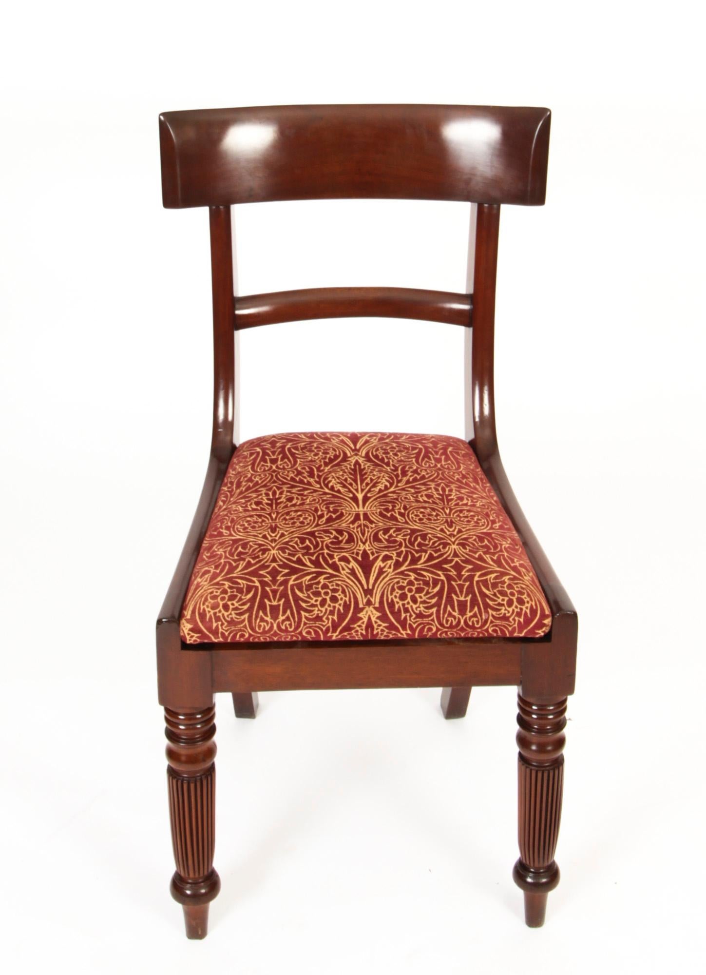 Mid-19th Century Antique Set 10 English William IV Barback Dining Chairs 19th Century