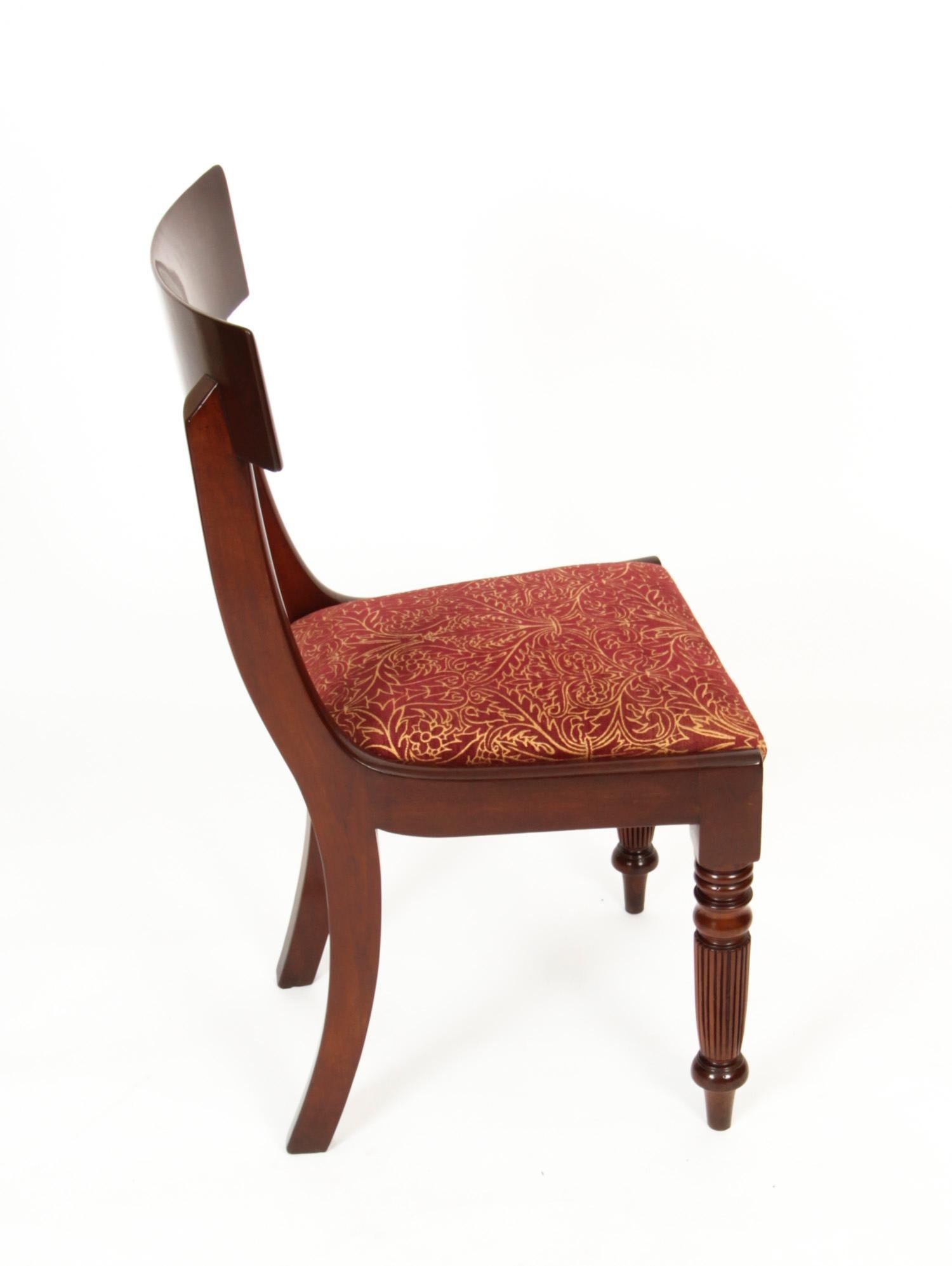 Mahogany Antique Set 10 English William IV Barback Dining Chairs 19th Century