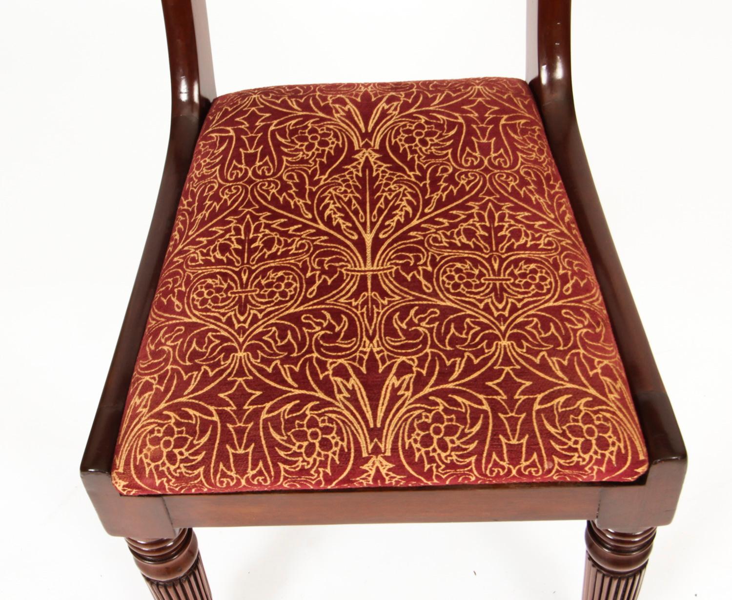 Antique Set 10 English William IV Barback Dining Chairs 19th Century 3