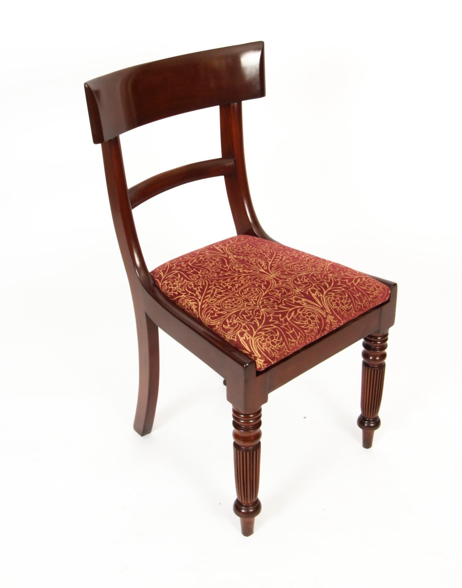 William IV Antique Set 10 English William iv Barback Dining Chairs circa 1830 19th C
