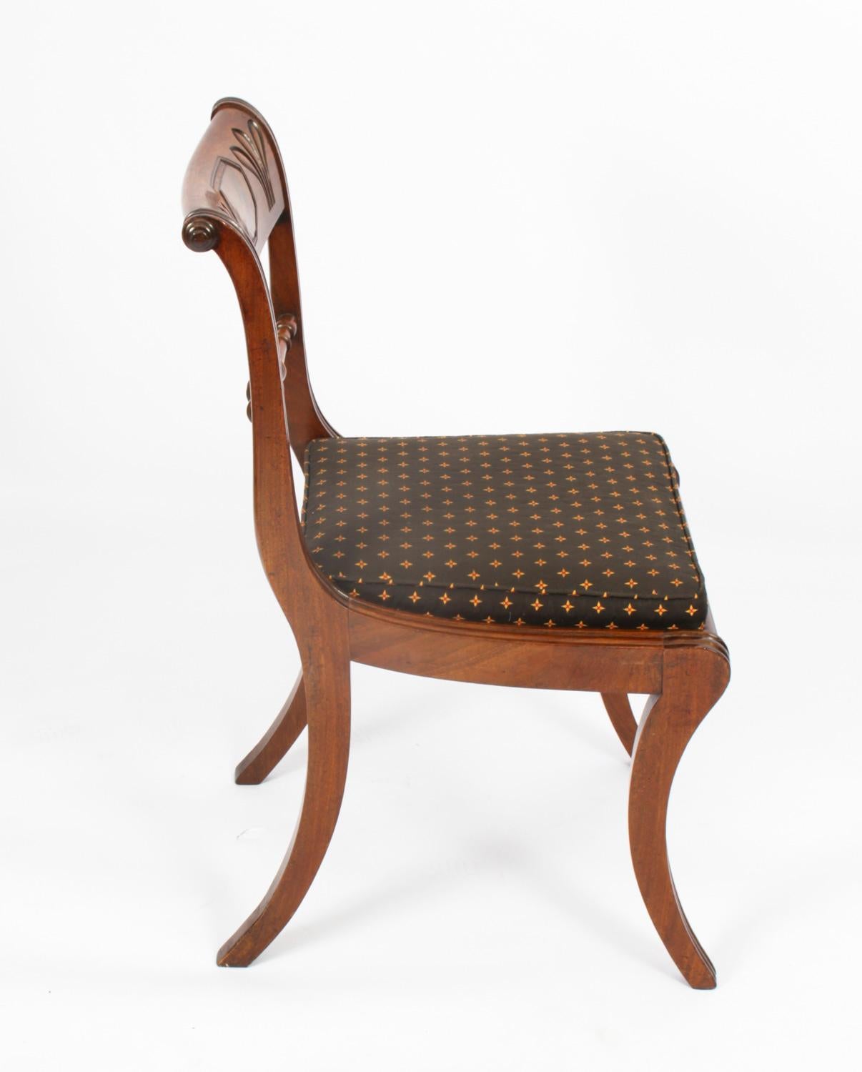 Antique Set 10 Scottish Regency Dining Chairs 19th Century 5