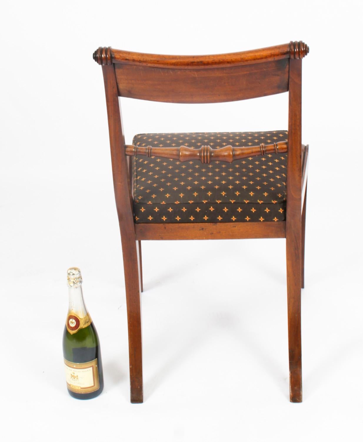 Antique Set 10 Scottish Regency Dining Chairs 19th Century 11