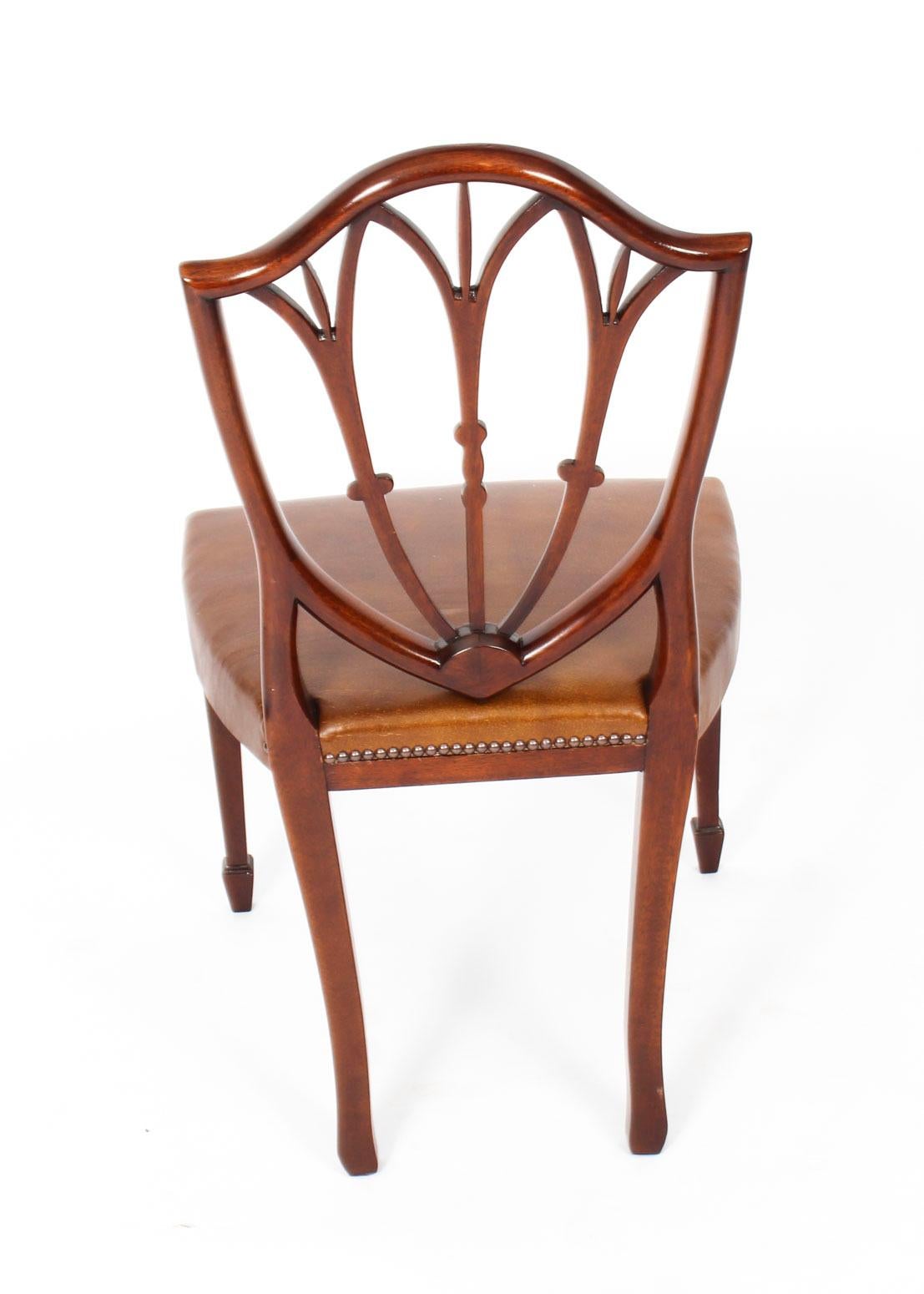 Antique Set 12 English Mahogany Hepplewhite Dining Chairs 19th Century 5
