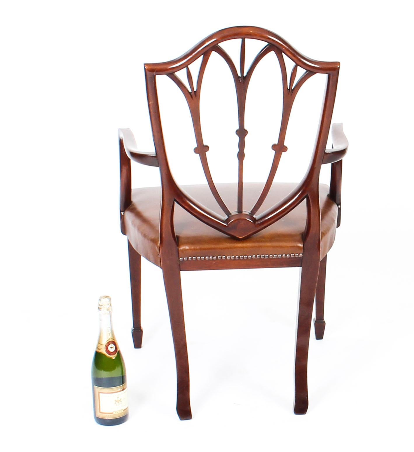 Antique Set 12 English Mahogany Hepplewhite Dining Chairs 19th Century 13
