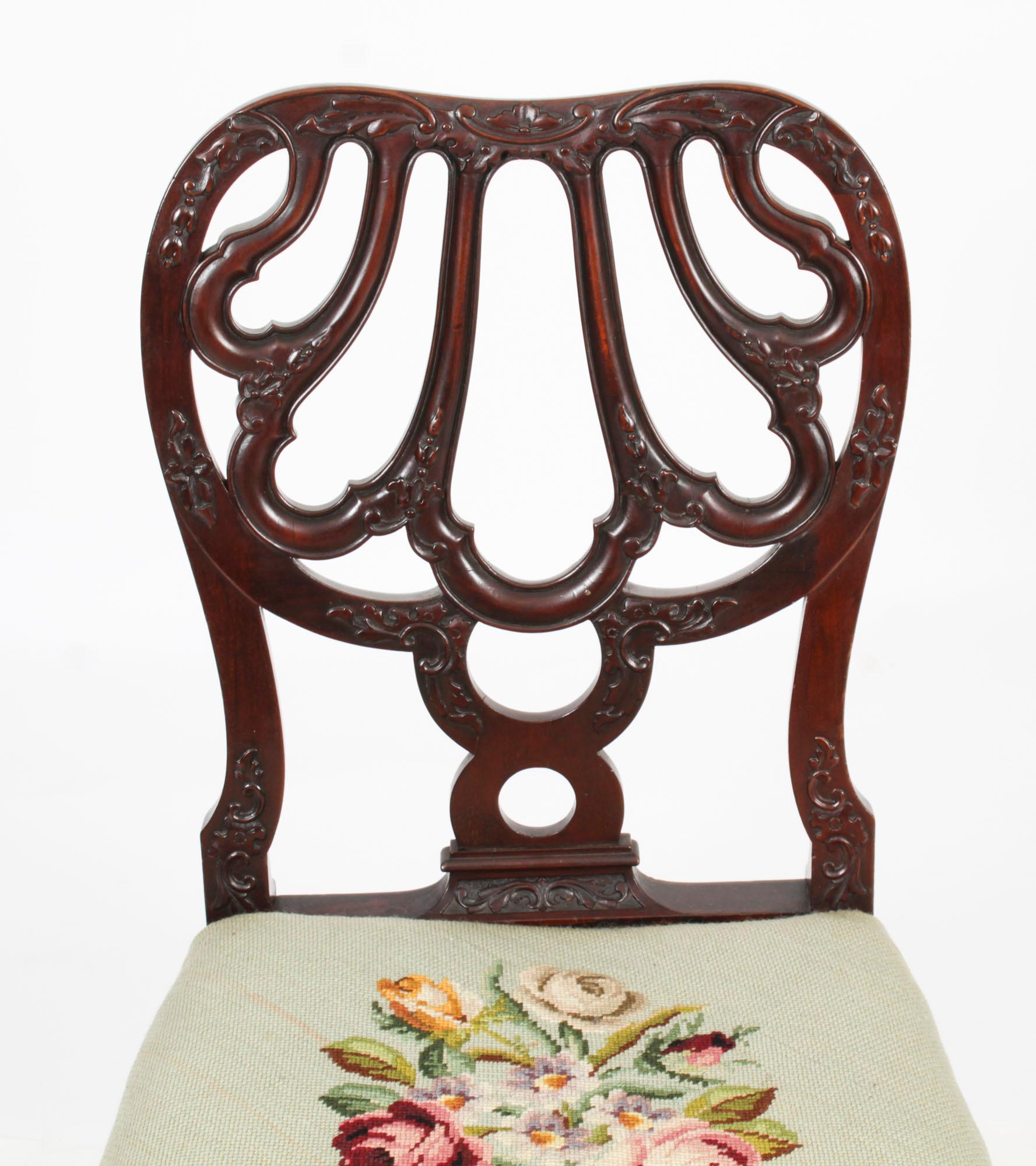 Antique Set 12 George II Revival Dining Chairs by Robert Strahan 20th Century For Sale 6