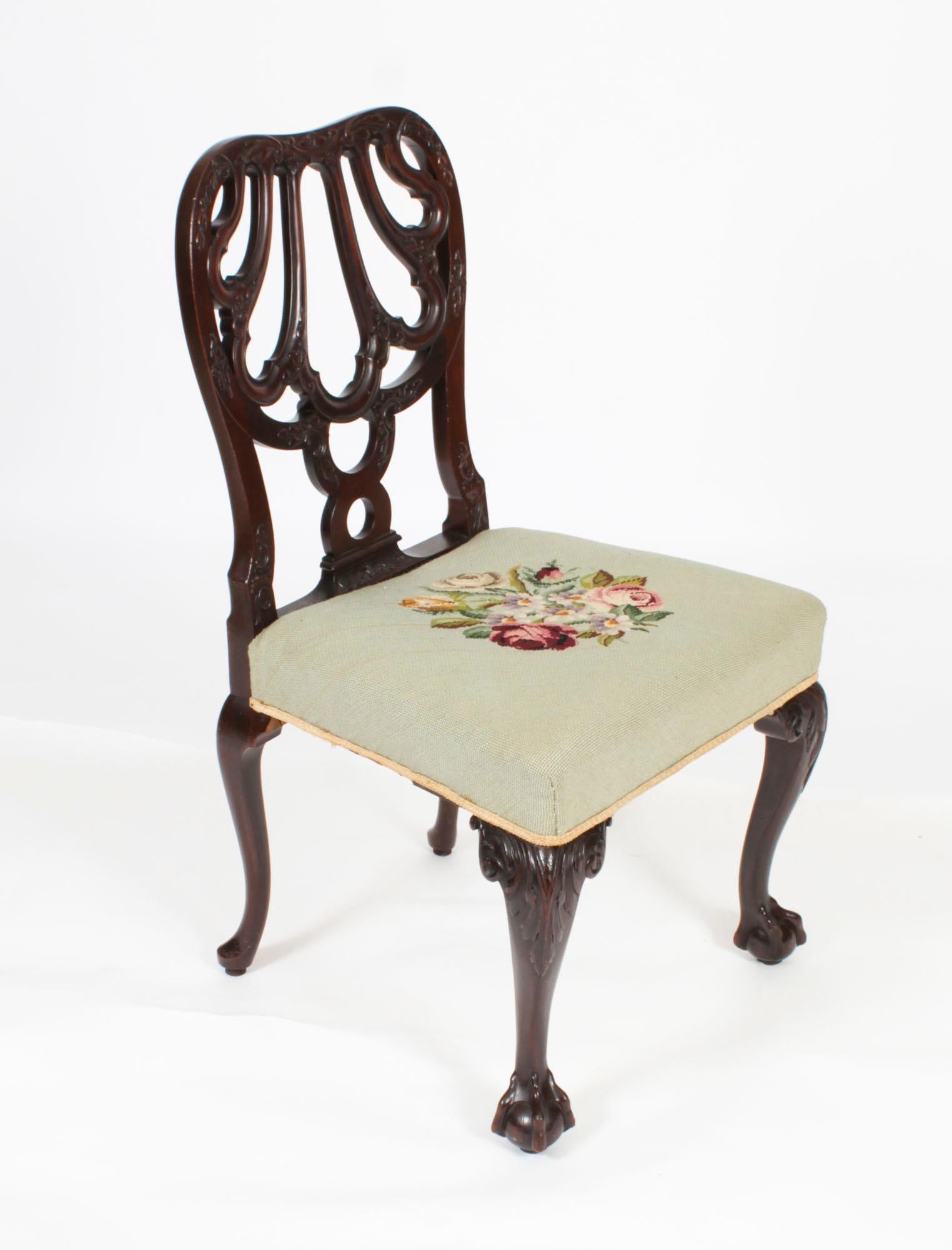 Antique Set 12 George II Revival Dining Chairs by Robert Strahan 20th Century For Sale 11