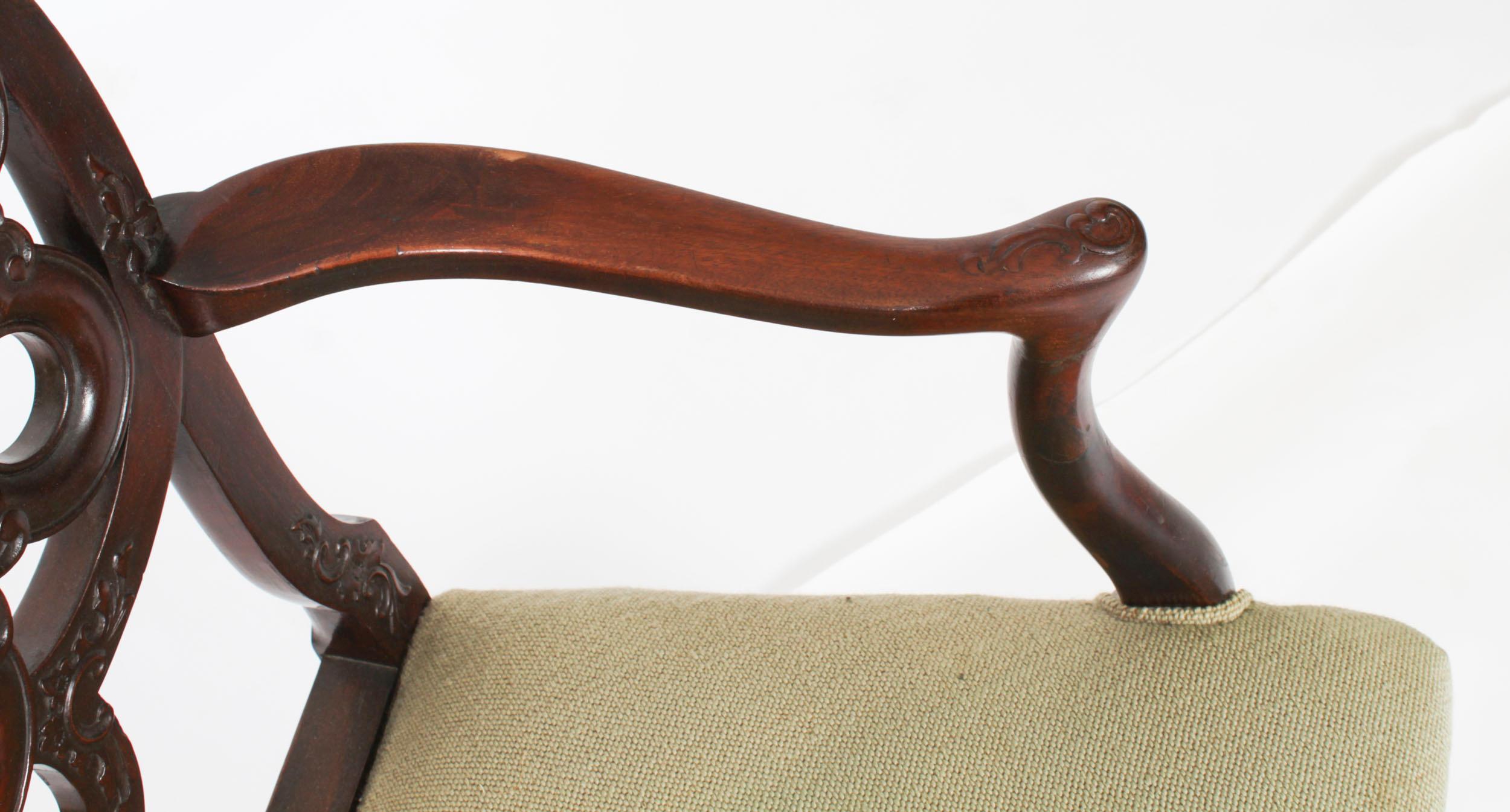 Antique Set 12 George II Revival Dining Chairs by Robert Strahan 20th Century For Sale 2