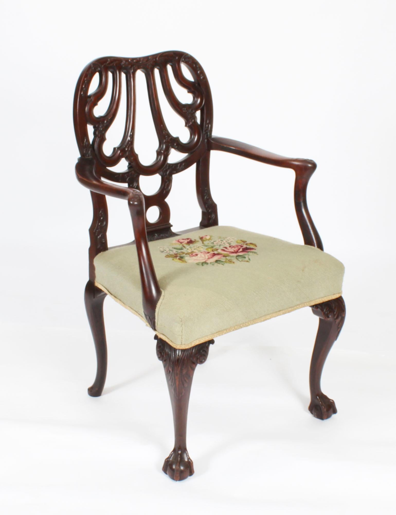 Antique Set 12 George II Revival Dining Chairs by Robert Strahan 20th Century For Sale 3