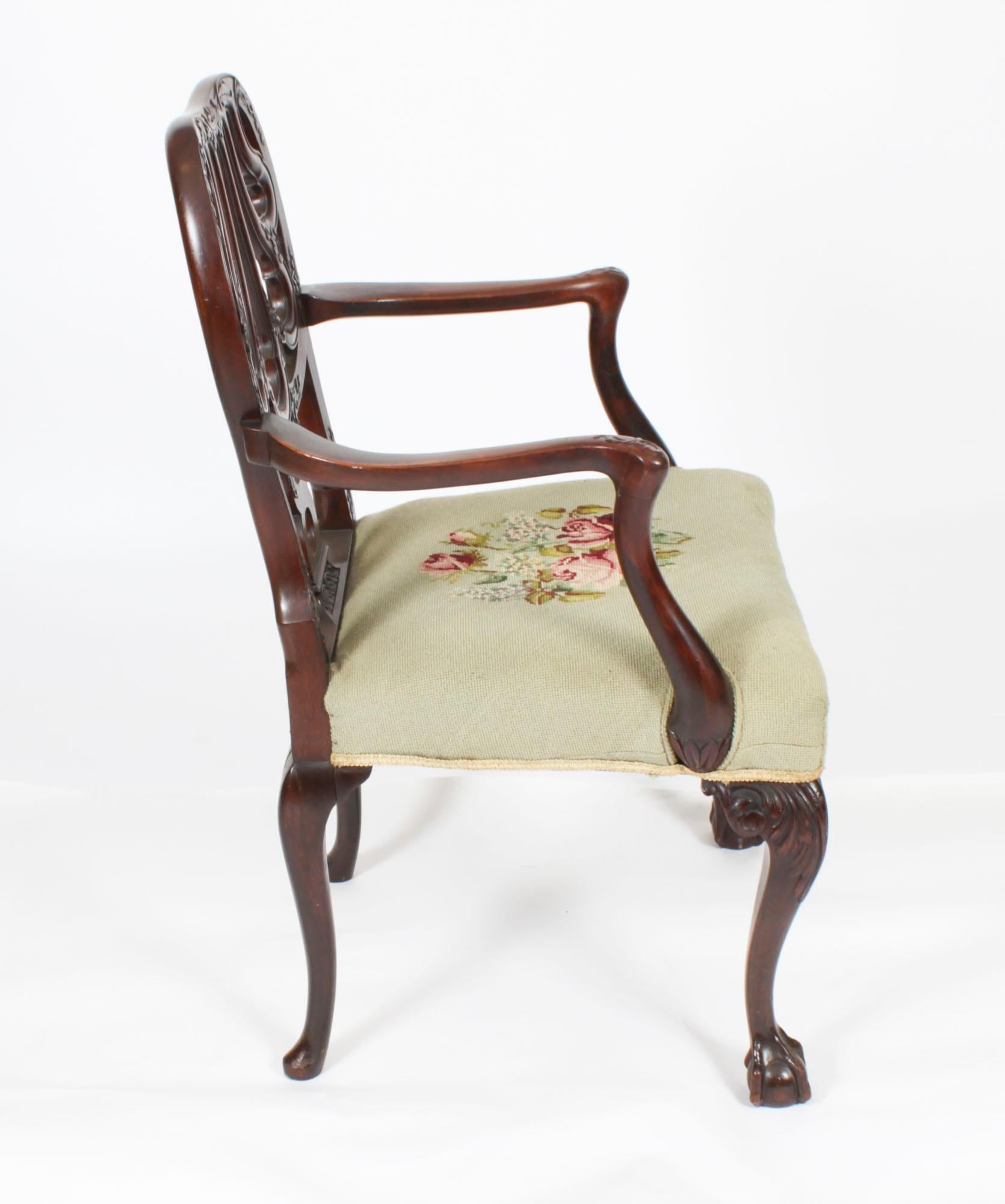 Antique Set 12 George II Revival Dining Chairs by Robert Strahan 20th Century For Sale 4