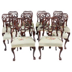 Antique Set 12 George II Revival Dining Chairs by Robert Strahan 20th Century